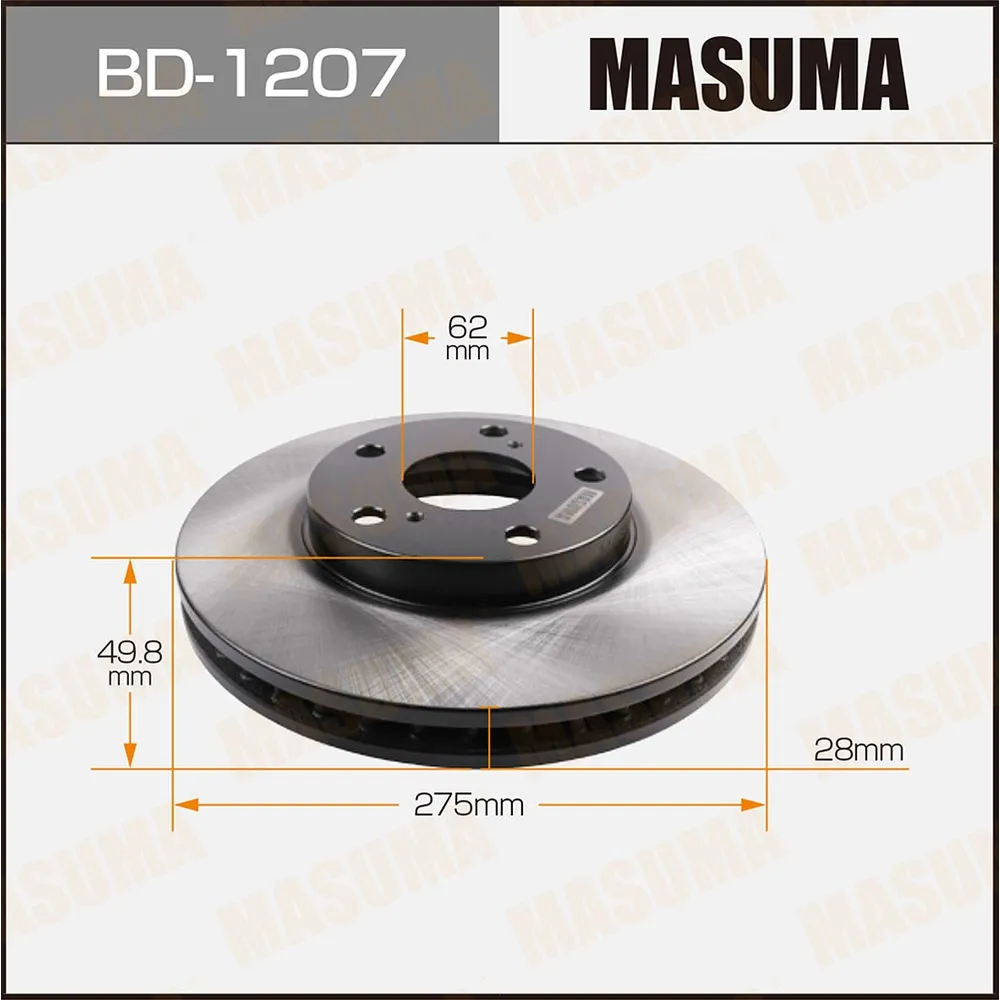 Диск тормозной передний для TOYOTA AVENSIS VERSO MASUMA BD-1207