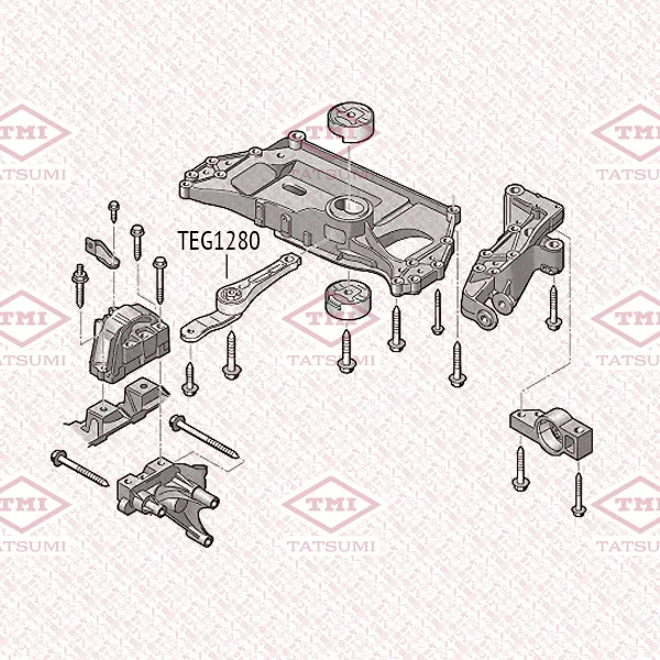 Опора двигателя задняя AUDI A3/Q3/TT 03->SKODA Octavia/Superb 04-> TATSUMI TEG1280