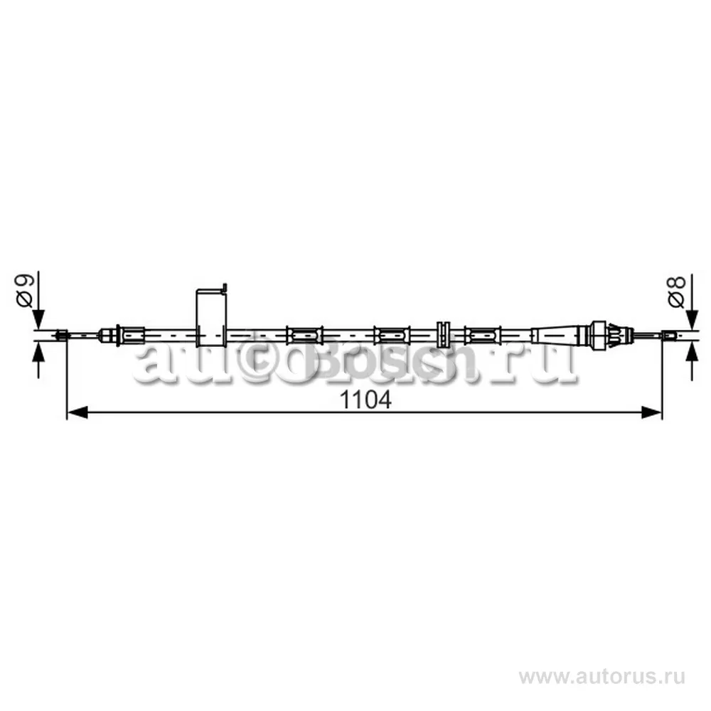 Трос ручного тормоза JEEP GRAND CHEROKEE 99-, BOSCH 1987482364