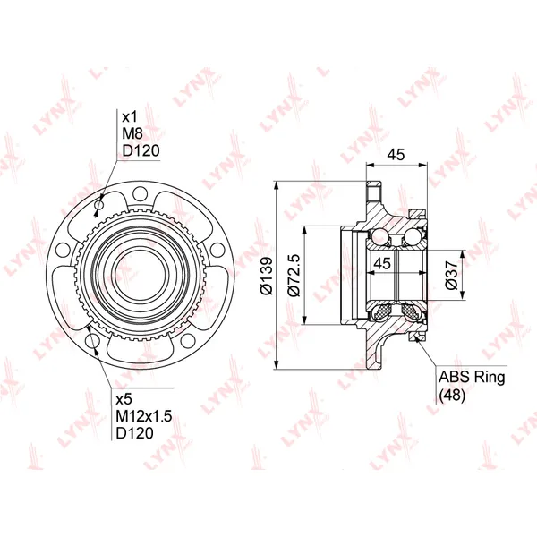 Ступица LYNXauto WH-1032
