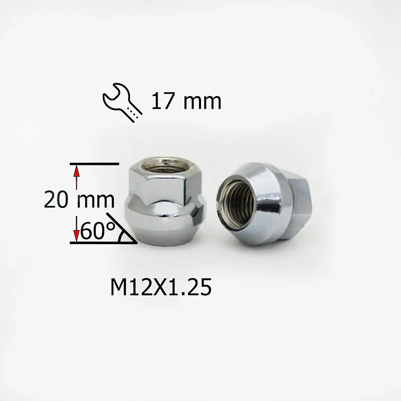 Гайка M12X1,25 Конус с выступом 20мм открытая, кл 17мм Цинк SDS FPA00009ZX