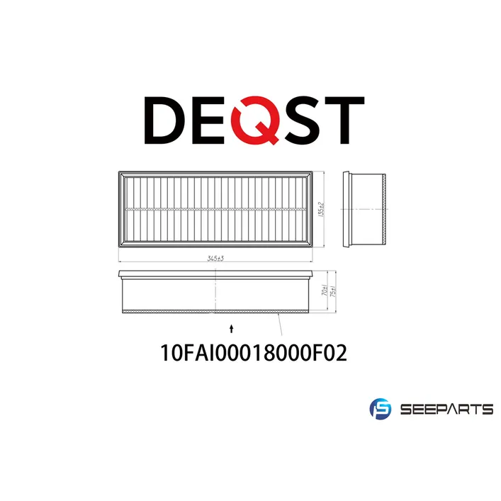 Воздушный фильтр. AUDI Q3 (8U) 06.11-,SEAT ALTEA (5P1) 03.04-,SKODA DEQST 10FAI00018000