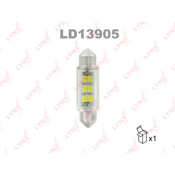 Лампа светодиодная 12V C5W 5W SV8,5 6900K LYNXauto LED 1 шт. картон T11X39mm LD13905