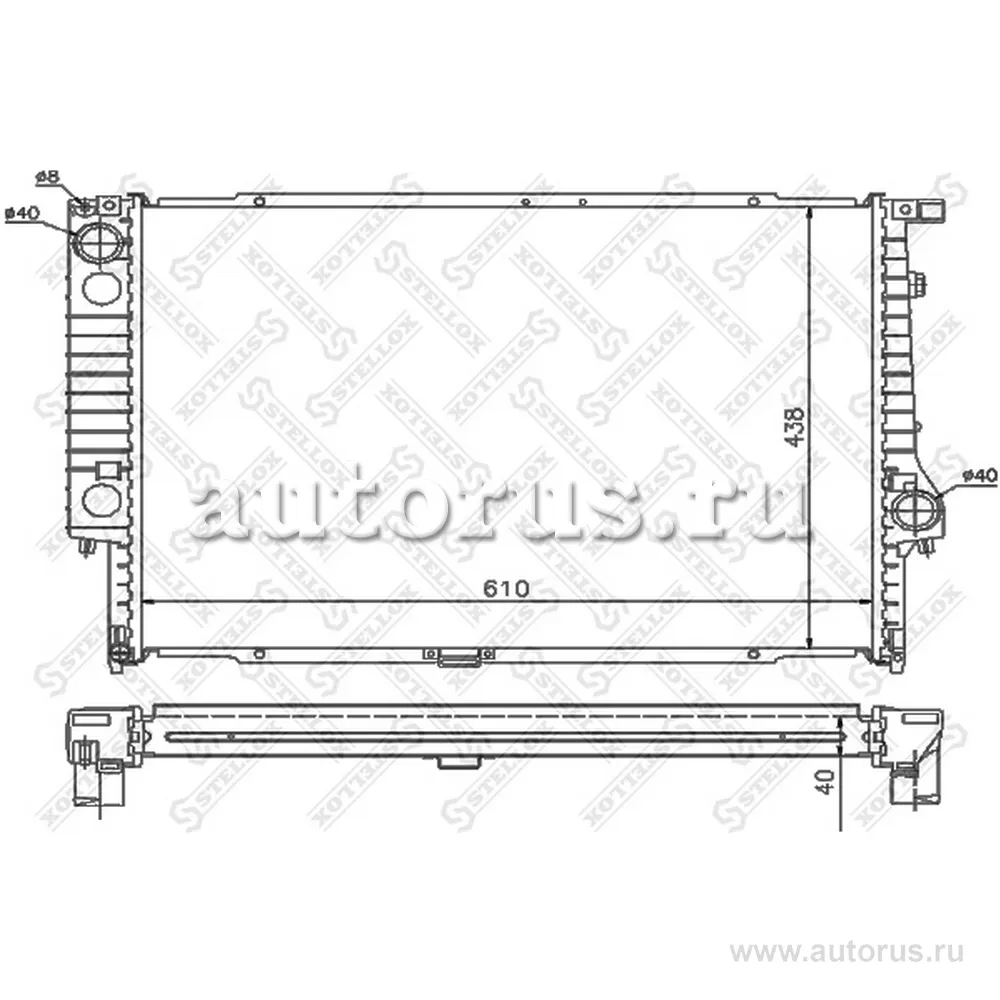 Радиатор системы охлаждения BMW E34/E32 3.0/3.4 86> STELLOX 10-25547-SX