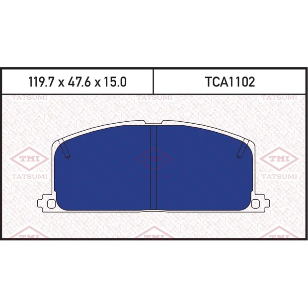 Колодки тормозные дисковые передние TOYOTA Starlet/Corolla/Carina 86-> TATSUMI TCA1102