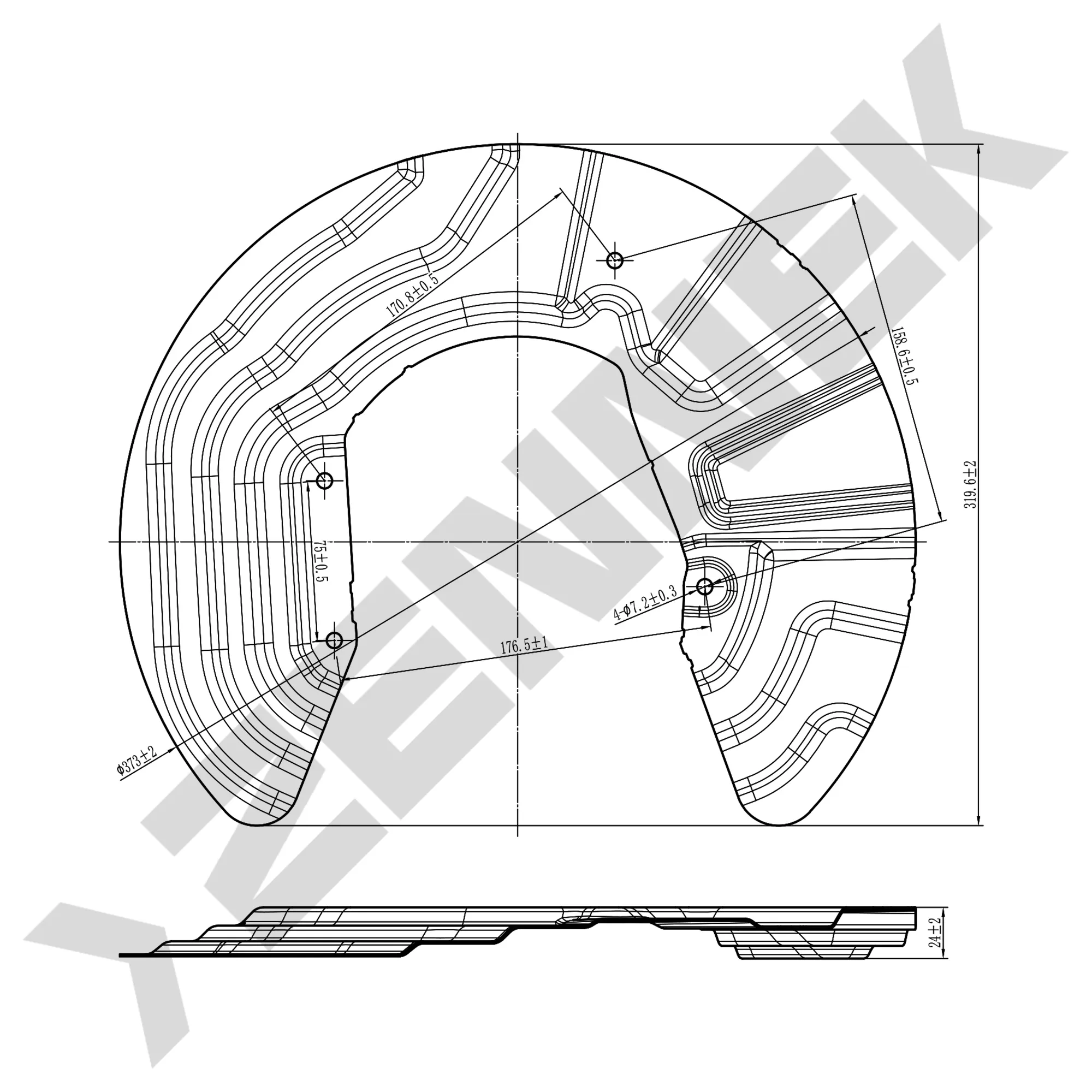 Защита тормозного диска передняя левая BMW X3 (F25) 2010- ZENNEK DCD0134