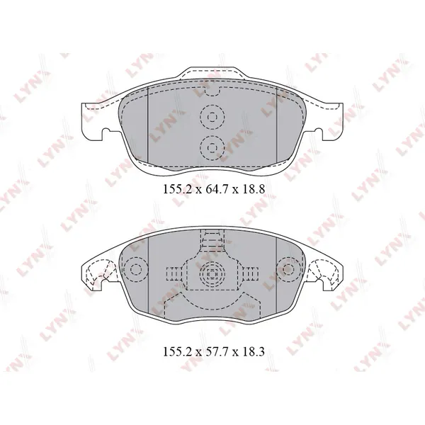 Колодки тормозные передние CITROEN Berlingo 1.6-1.6D 08> / C4 1.6-1.6D 09> / LYNXauto BD-2223