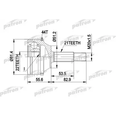 ШРУС наружн к-кт 21x51.5x22 ABS:44T RENAULT: MEGANE Cab PATRON PCV1310