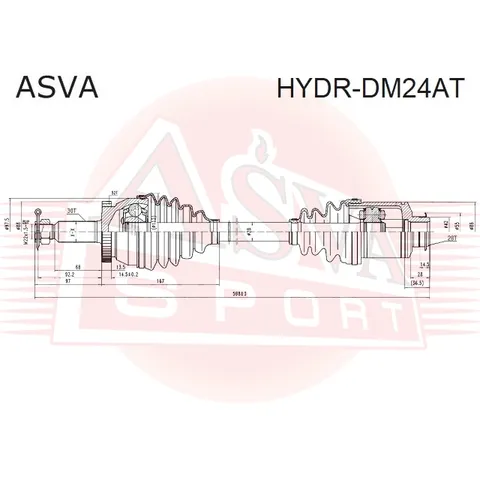 Приводной вал ASVA HYDRDM24AT