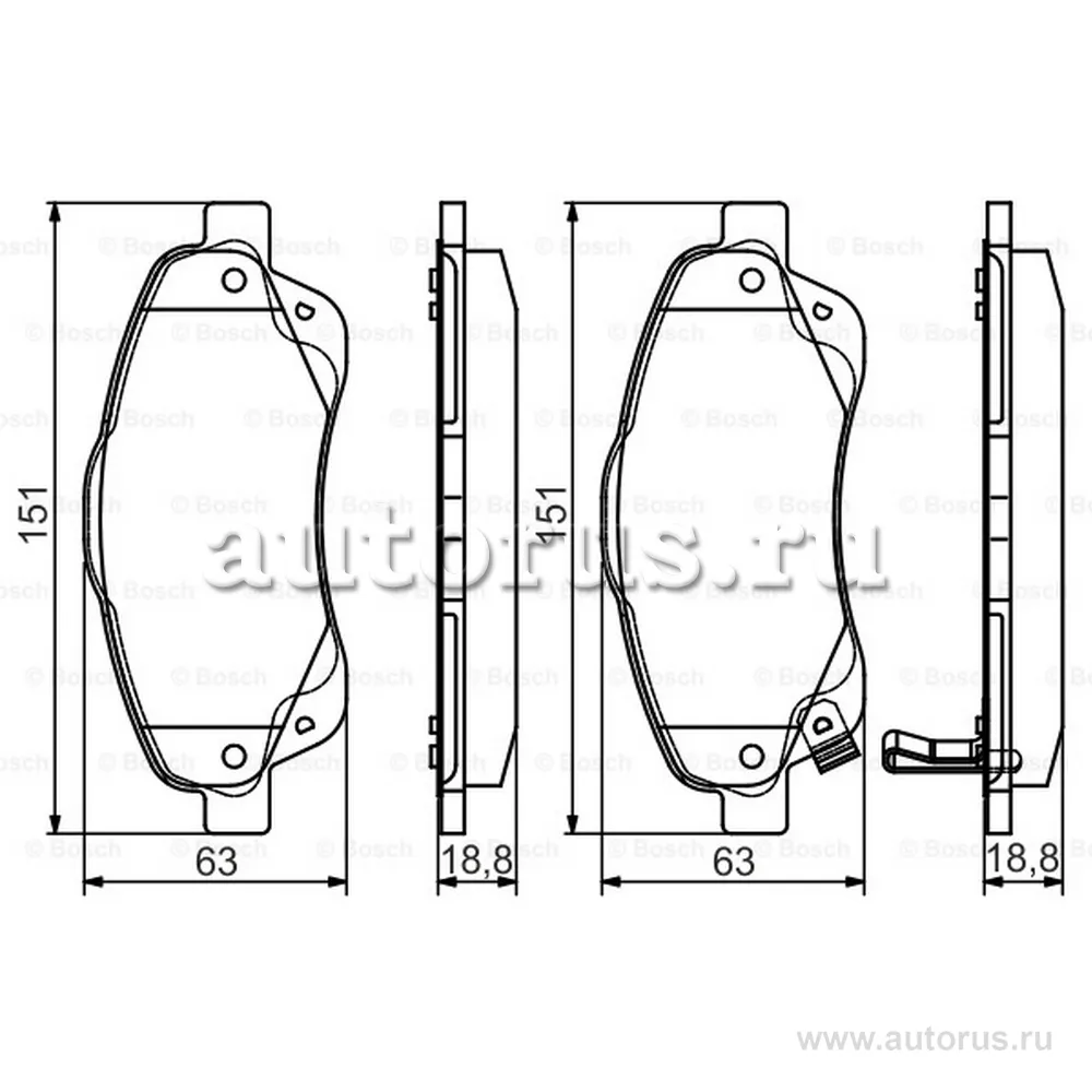 Колодки тормозные передние, Premium-2 BOSCH 0 986 495 083