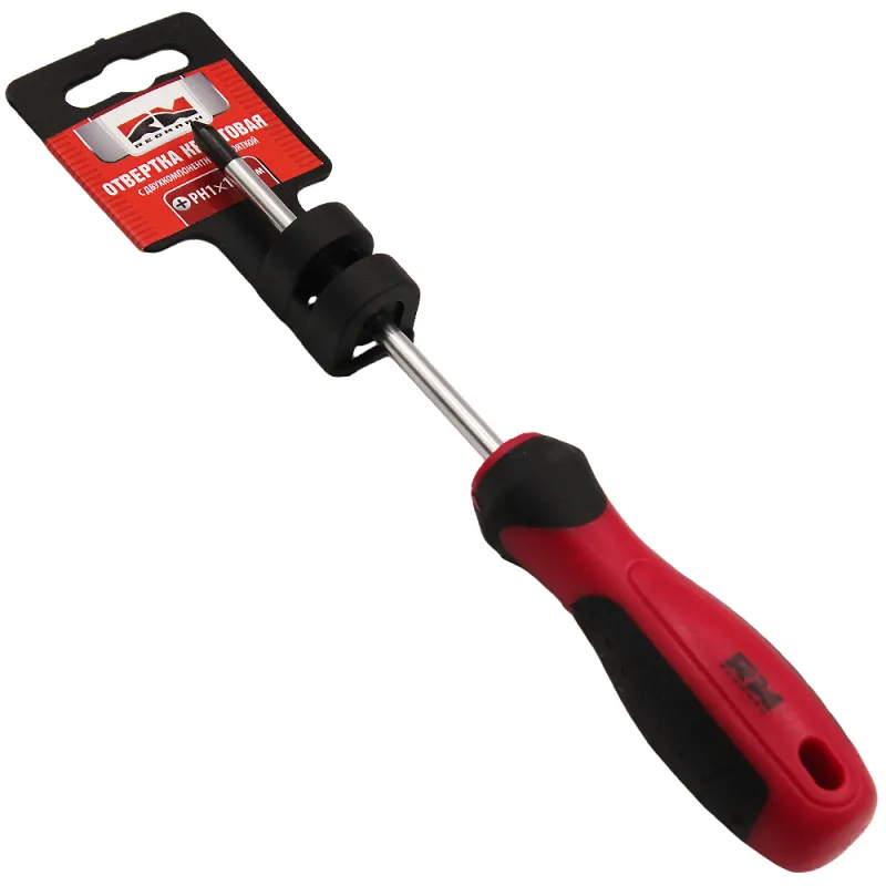 Отвертка крестовая PH1х100 мм c двухкомпонентной рукояткой RedMark REDMARK RM80743