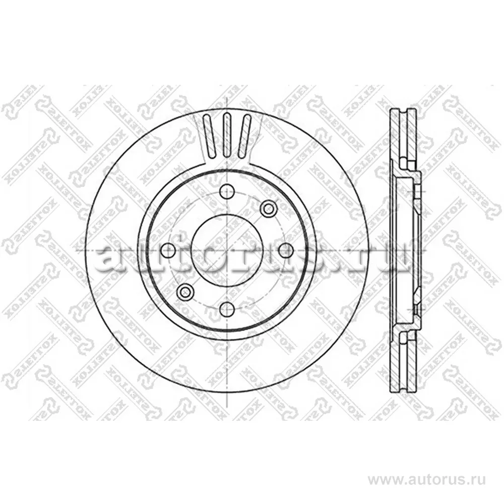 Диск тормозной передний PEUGEOT 406 1.6-1.9TD 95> STELLOX 60203719V_SX