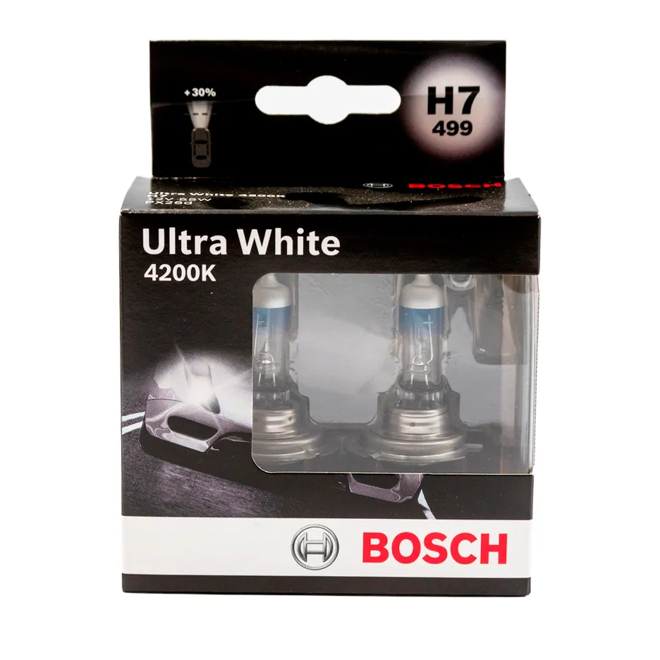 Лампа 12V H7 55W BOSCH ULTRA WHITE 2 шт. картон 1 987 301 182