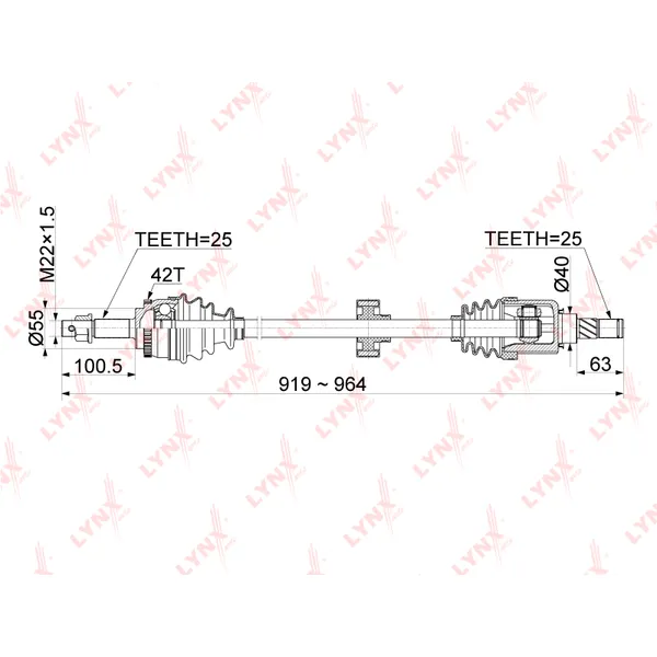 Привод в сборе R NISSAN Almera Classic 1.6 AT 06> LYNXauto CD-1090A