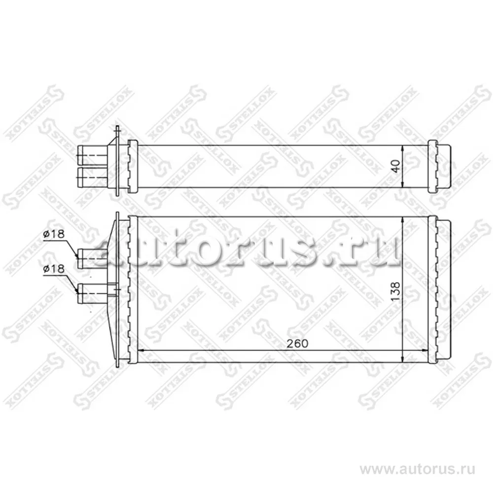 Радиатор печки VW Caddy, Skoda Felicia 1.3/1.6 96-01 STELLOX 10-35109-SX