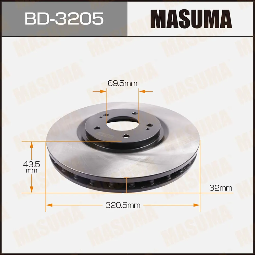 Диск тормозной MASUMA front LANCER, LANCER CEDIA/ CT9A MASUMA BD3205