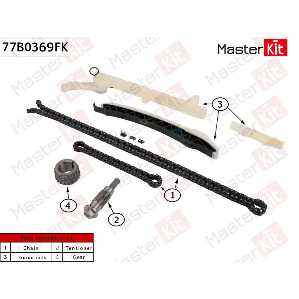 Комплект цепи ГРМ MERCEDES-BENZ M 264 MASTERKIT 77B0369FK