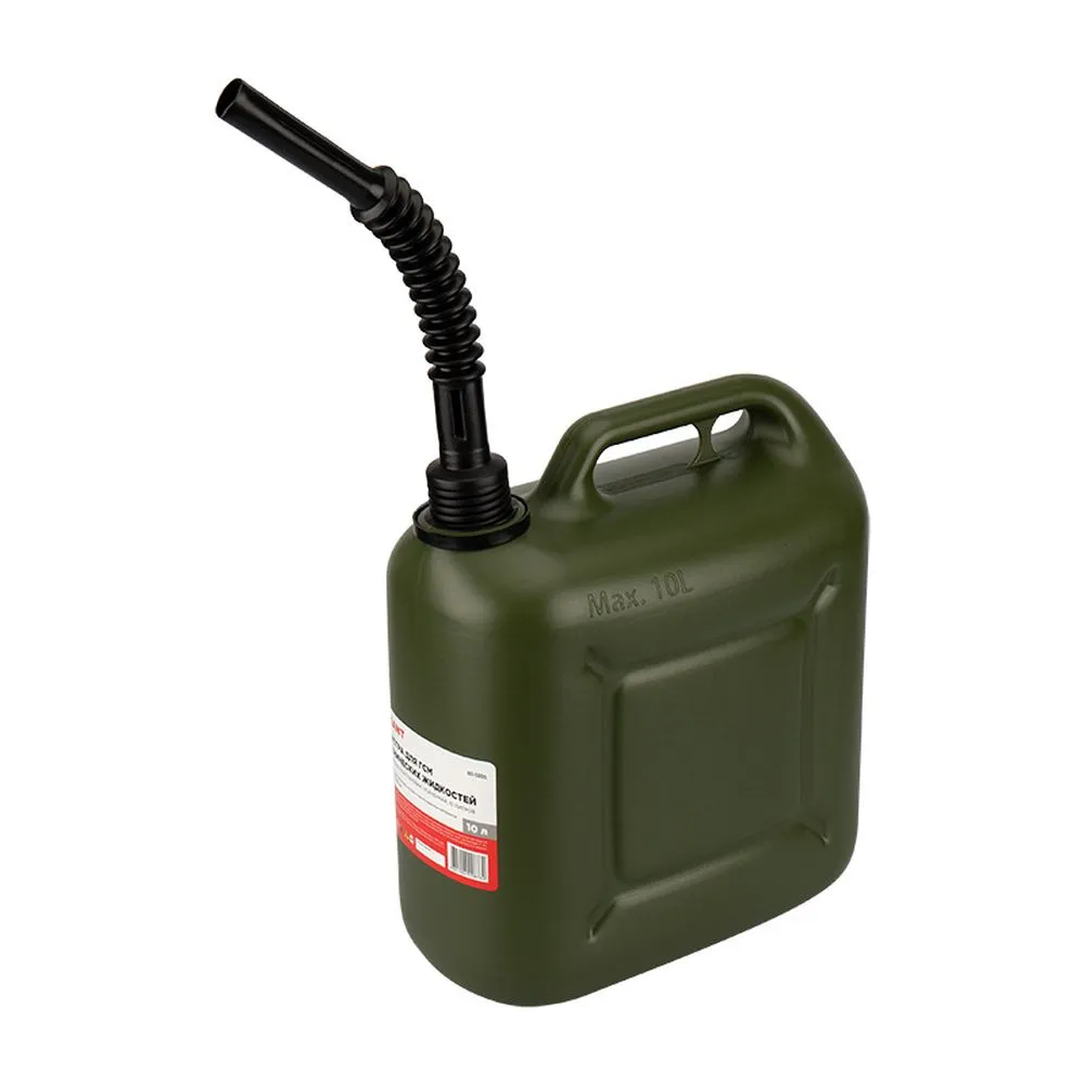 Канистра для ГСМ и технических жидкостей, вертикальная 10 л, пластиковая, усиленная REXANT 80-0205