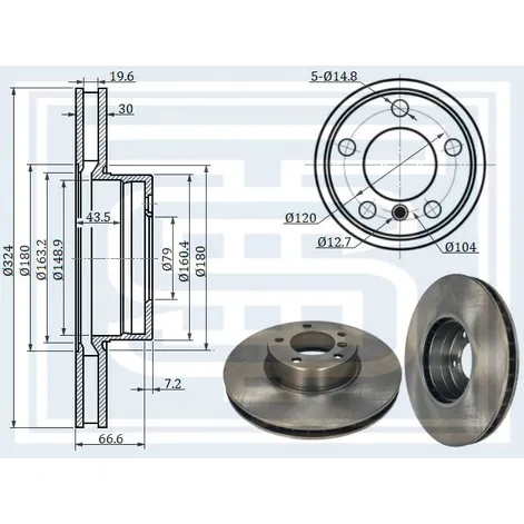 Диск тормозной BMW E39 передний STARKE 171-922