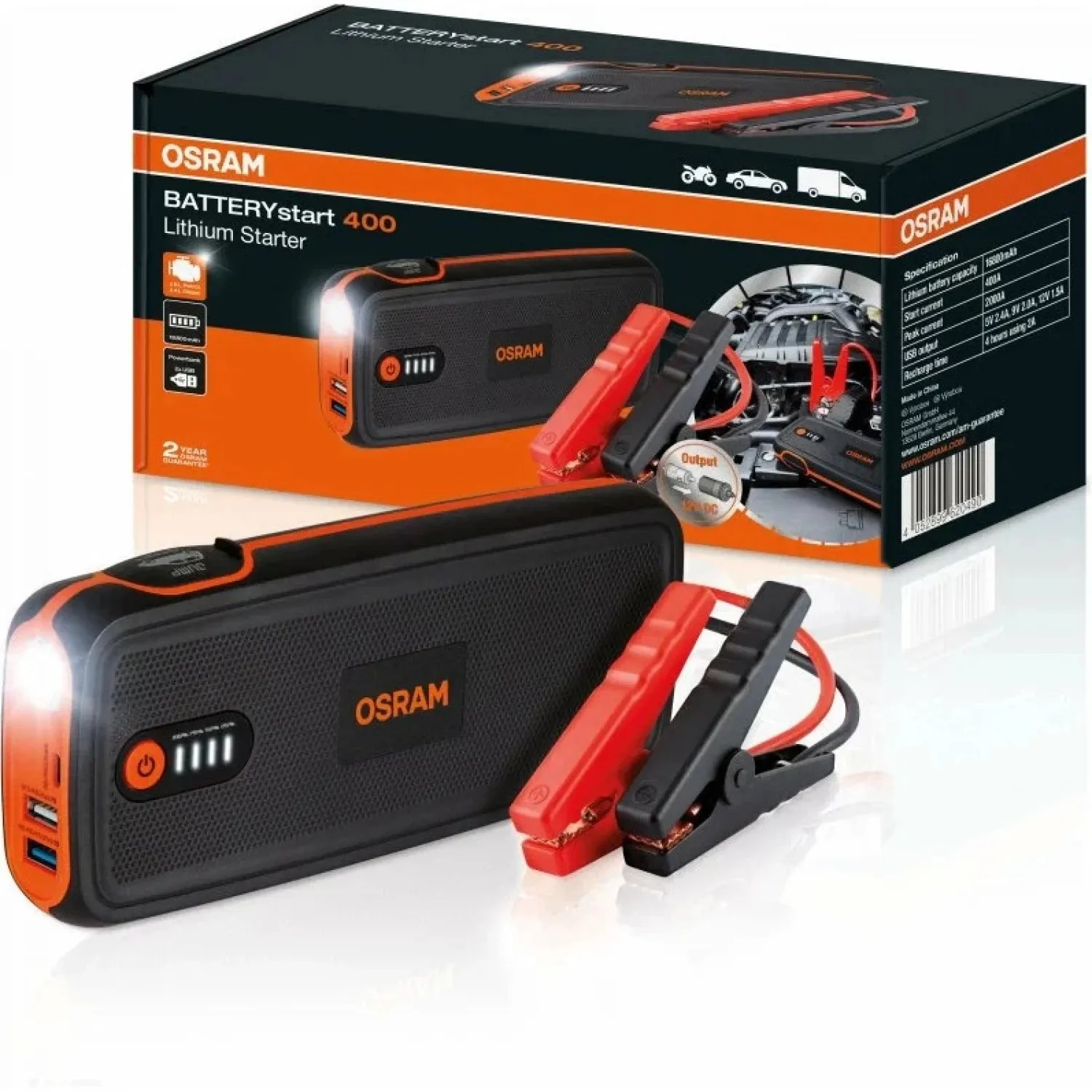 Пусковое устройство автомобильного аккумулятора OSRAM OBSL400