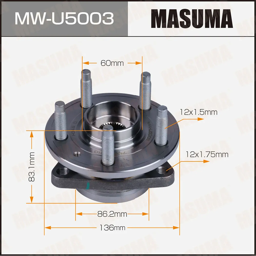 Ступичный узел передний MASUMA MW-U5003