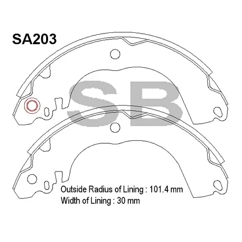 Тормозные колодки барабанные MITSUBISHI LANCER 08- зад. SA203