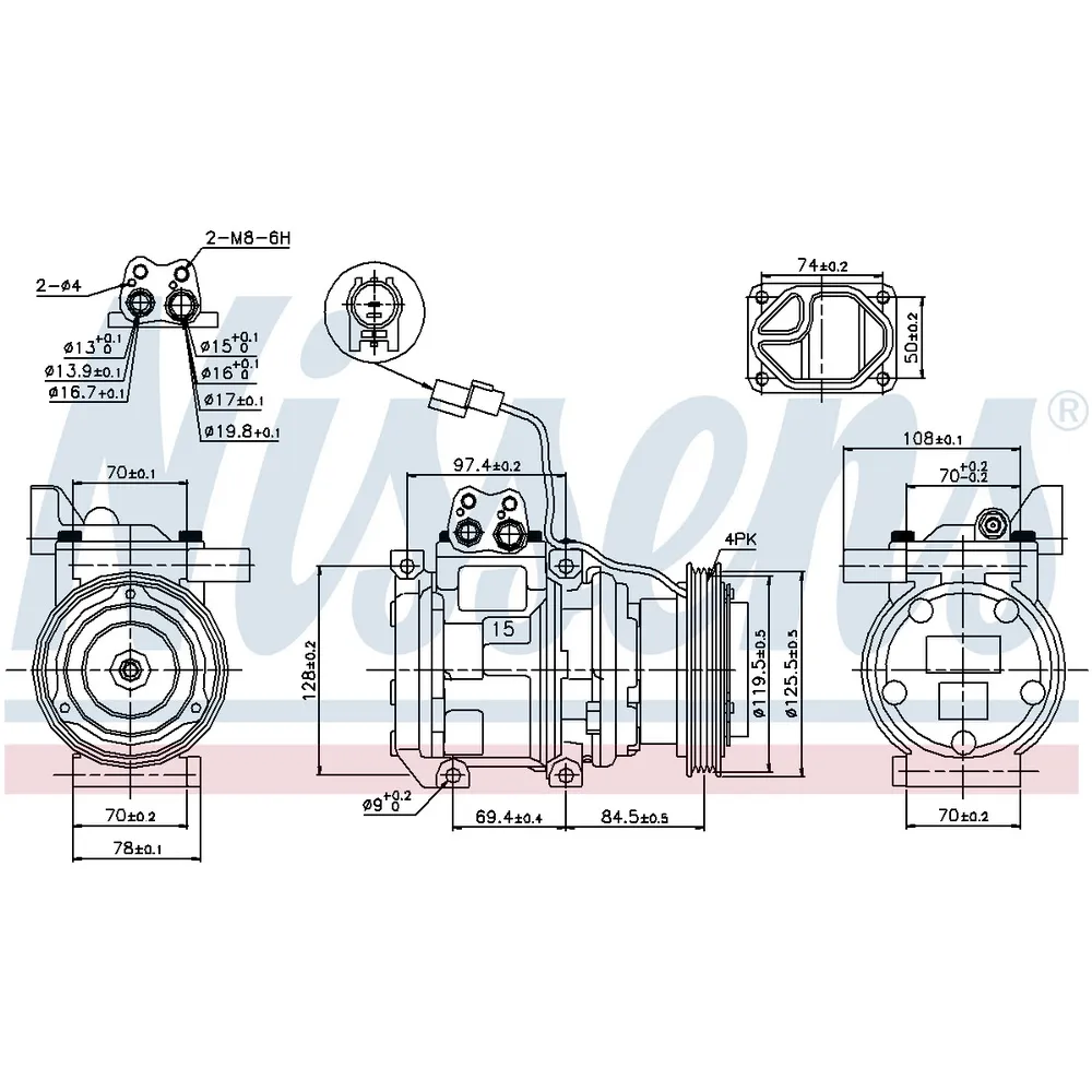 Компрессор кондиционера HYUNDAI ELANTRA 00-06, NISSENS 89289