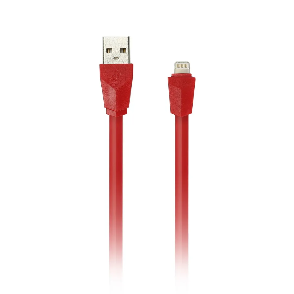 Дата-кабель USB - 8-PIN для APPLE, плоский, длина 1 м, красный SMARTBUY IK-512R RED