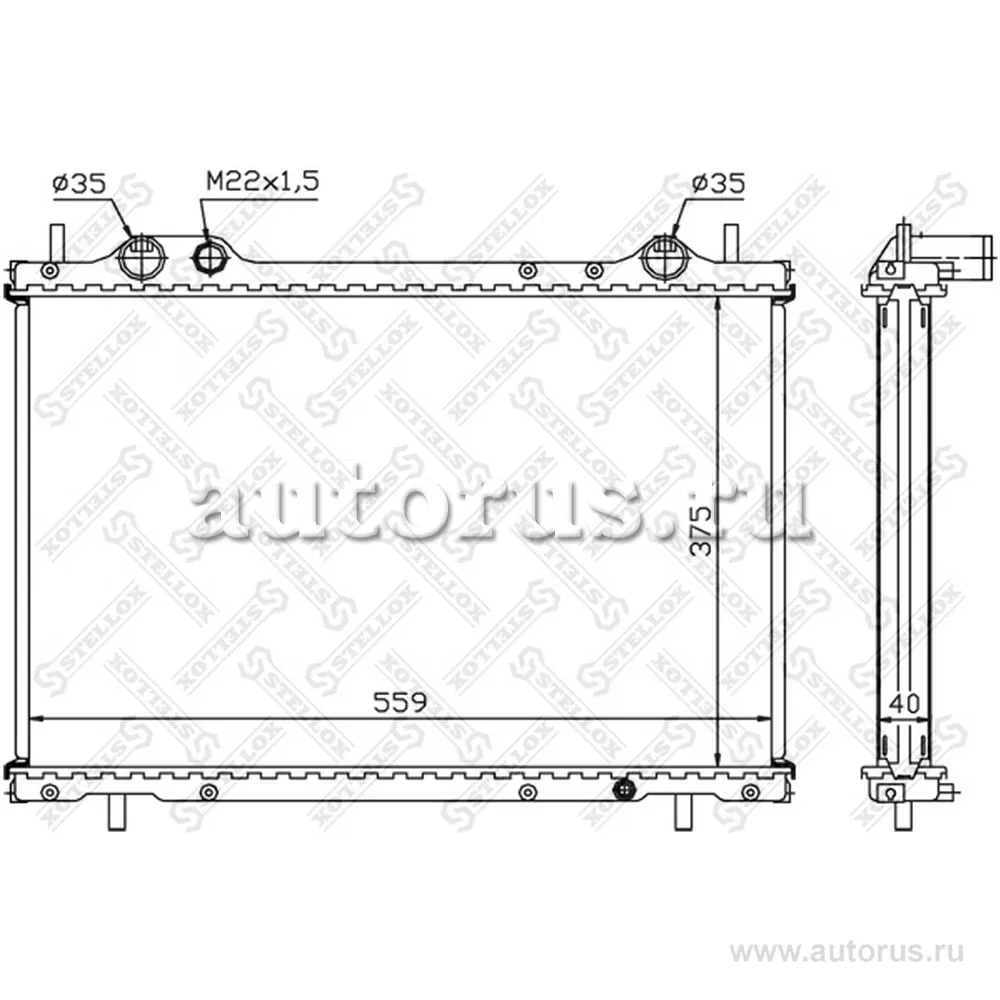 Радиатор системы охлаждения Fiat Brava/Bravo/Marea 1.9JTD/TD 96> STELLOX 10-25730-SX