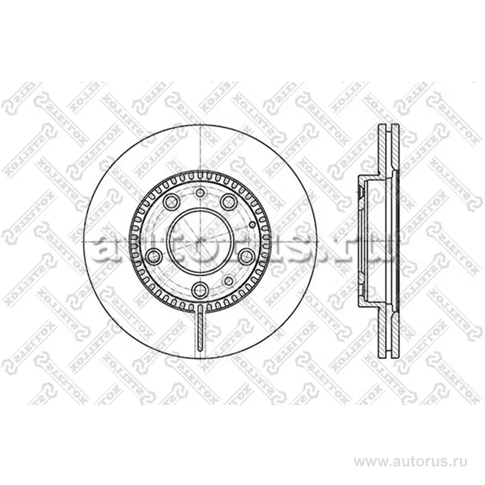 Диск тормозной передний MAZDA 323/6/626 1.8/2.0/2.0TD 98> STELLOX 60203241V_SX