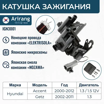 Катушка зажигания ARIRANG IGN3001