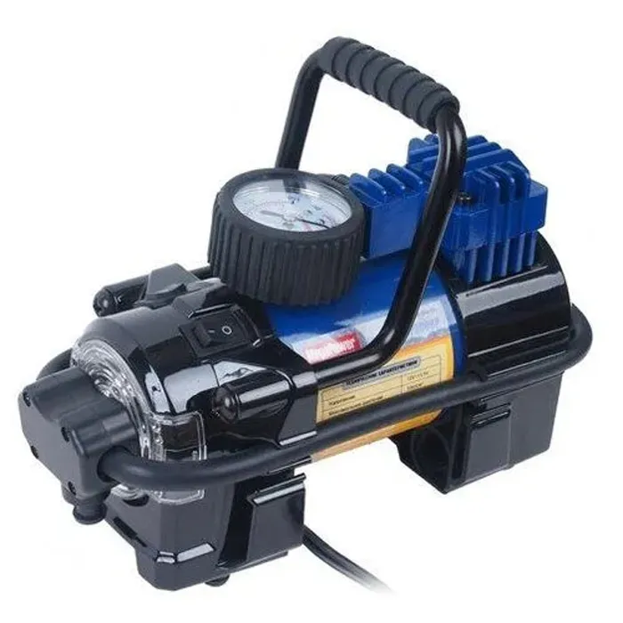 Компрессор M-88012 поршневой 150PSI (35л мин, 14А) с фонарем, в кейсе 12V 1 8 MEGAPOWER M88012