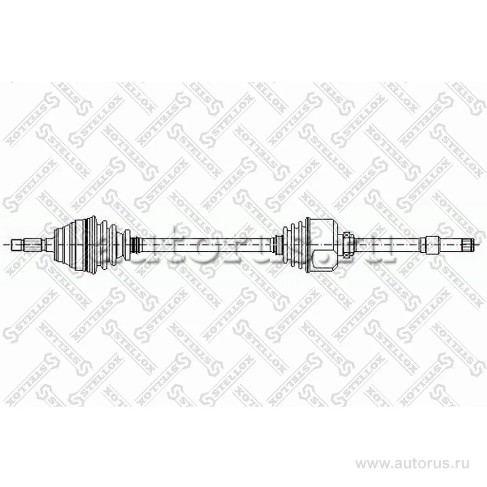 Привод правый 890mm, 23353 Peugeot Partner, Citroen Berlingo 1.1/1 STELLOX 158 1043-SX