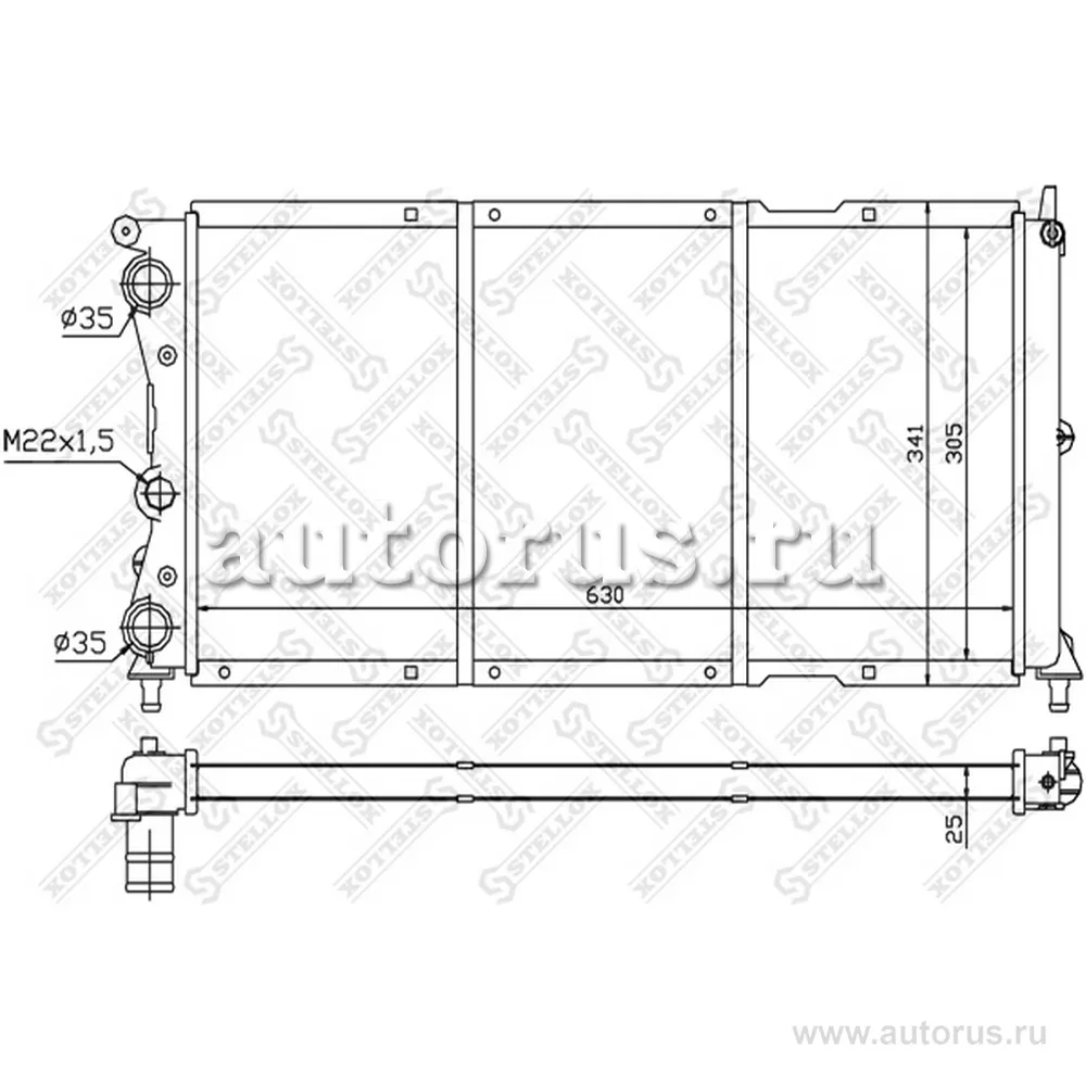Радиатор Fiat Punto I 1.7D/1.7TD 93-99 STELLOX 1025739_SX