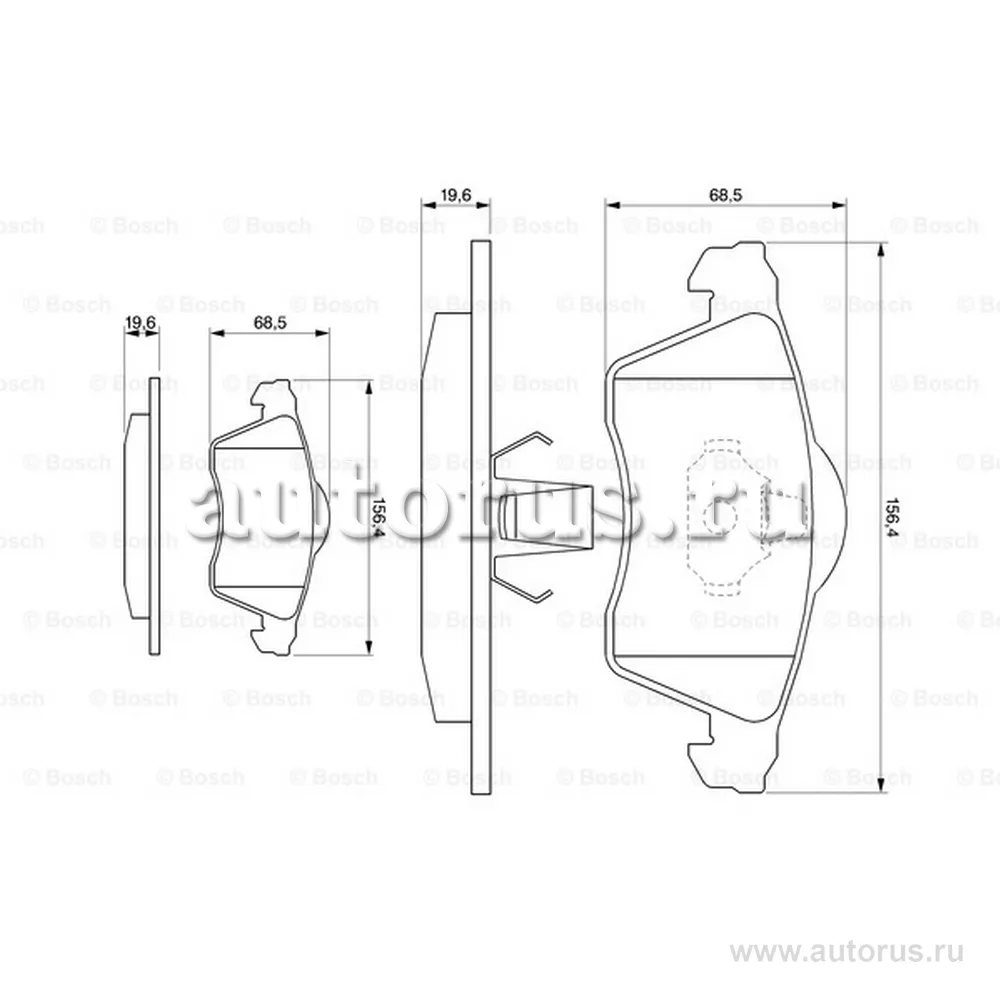 Колодки тормозные передние VW T4 BOSCH 0 986 494 008