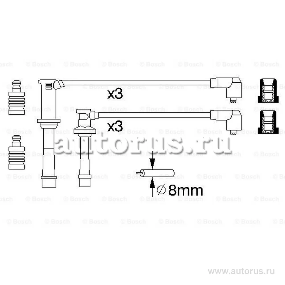 Комплект проводов  mazda xedos 6 2.0 v6 92&gt, BOSCH 0986356966