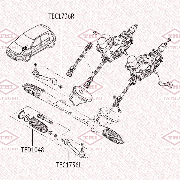 Наконечник рулевой тяги R RENAULT Megane/Scenic/Grand Scenic 02-> TATSUMI TEC1736R