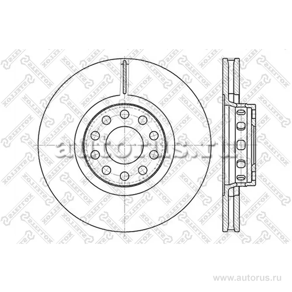 Диск тормозной передний AUDI A6/A8 2.2-4.2/2.5TDI 94> STELLOX 60204780V_SX