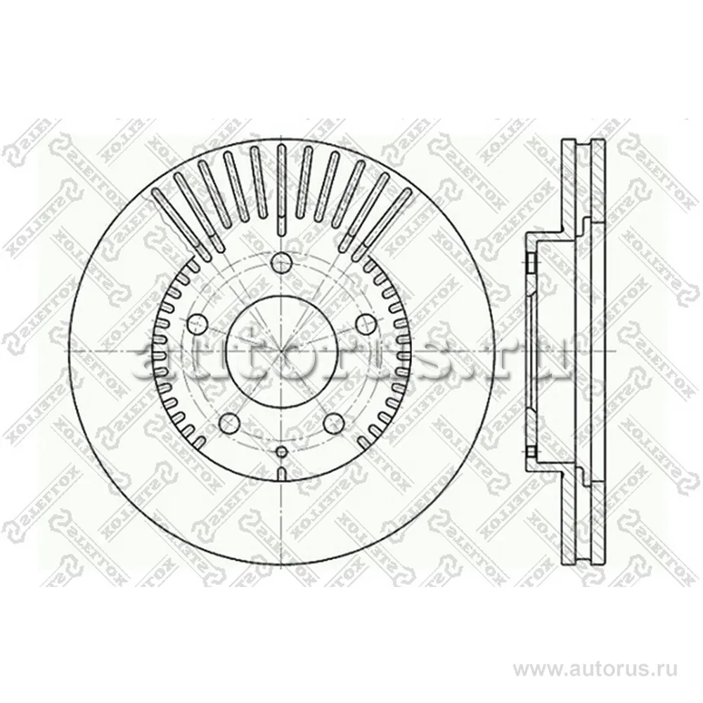 Диск тормозной передний MAZDA MPV/XEDOS 9 2.0/2.3/2.5 93> STELLOX 60203254V_SX