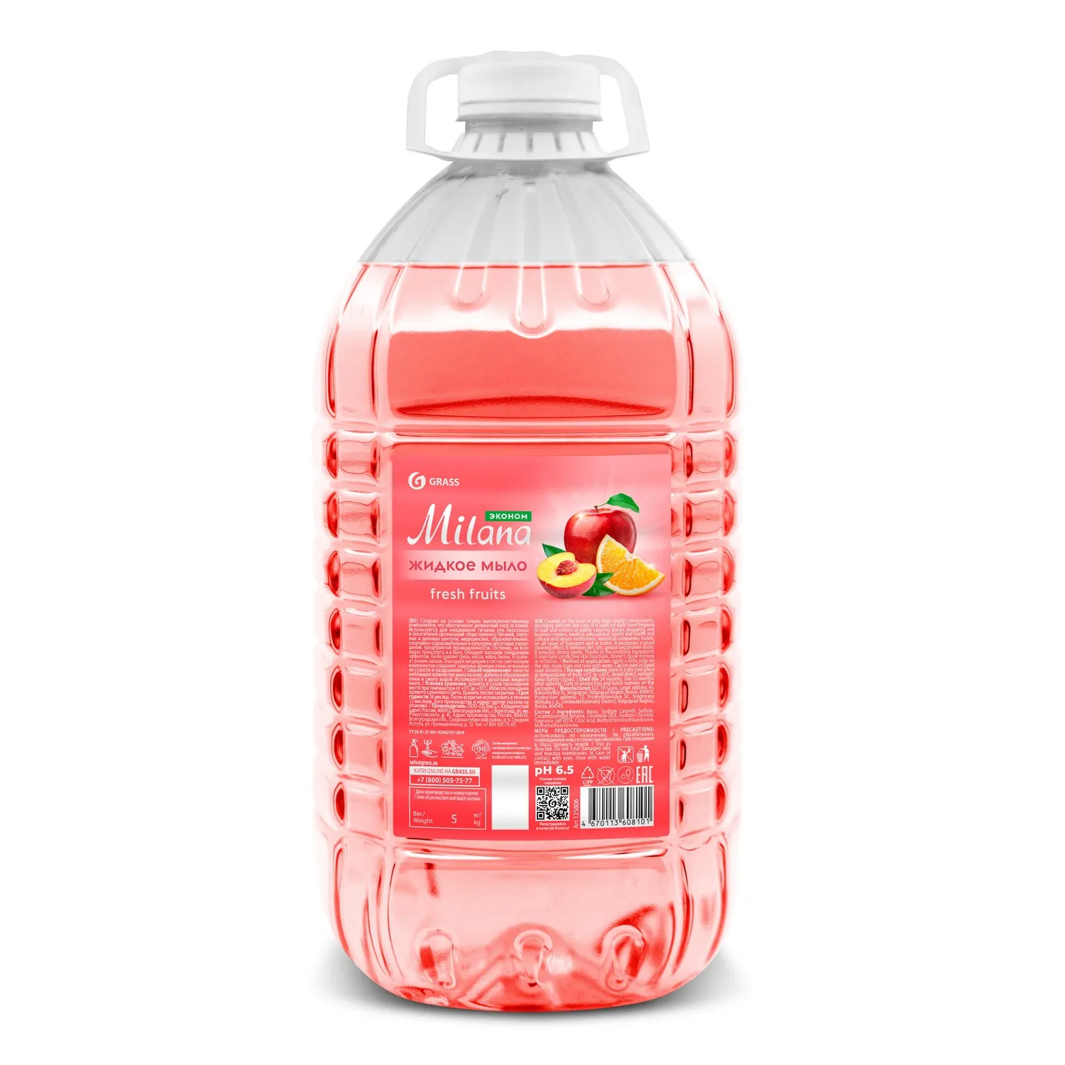 Жидкое мыло Milana эконом (Fresh Fruits) ПЭТ 5кг. GRASS 125806