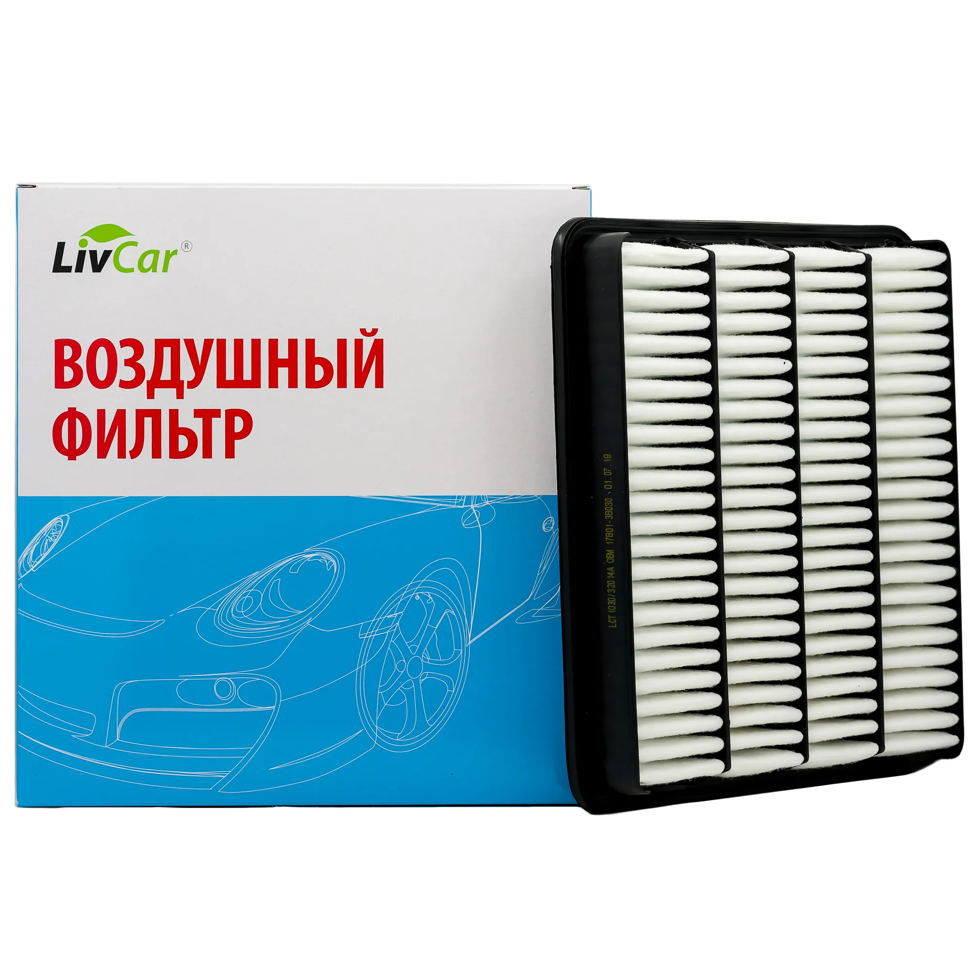Фильтр воздушный LivCar OEM 17801-38030 TOYOTA (RHD, LHD) Пластик LIVCAR LCT1030/32014A