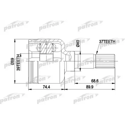 ШРУС внутр к-кт 37x40x39 CITROEN: JUMPER бортовой 94-02 PATRON PCV5015