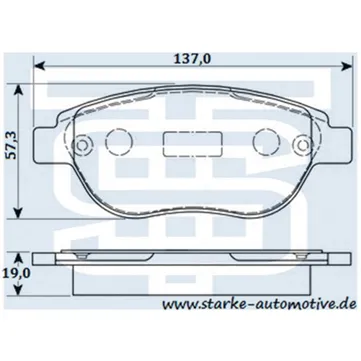 Колодки тормозные перед. CITRON C4 I / XSARA PICASSO / PEUGEOT 207/307 STARKE 174-502