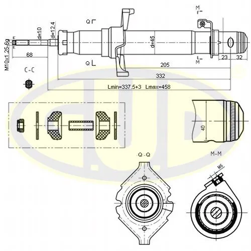 Амортизатор пер прав газ hon accord ix 08 G.U.D GSA340036
