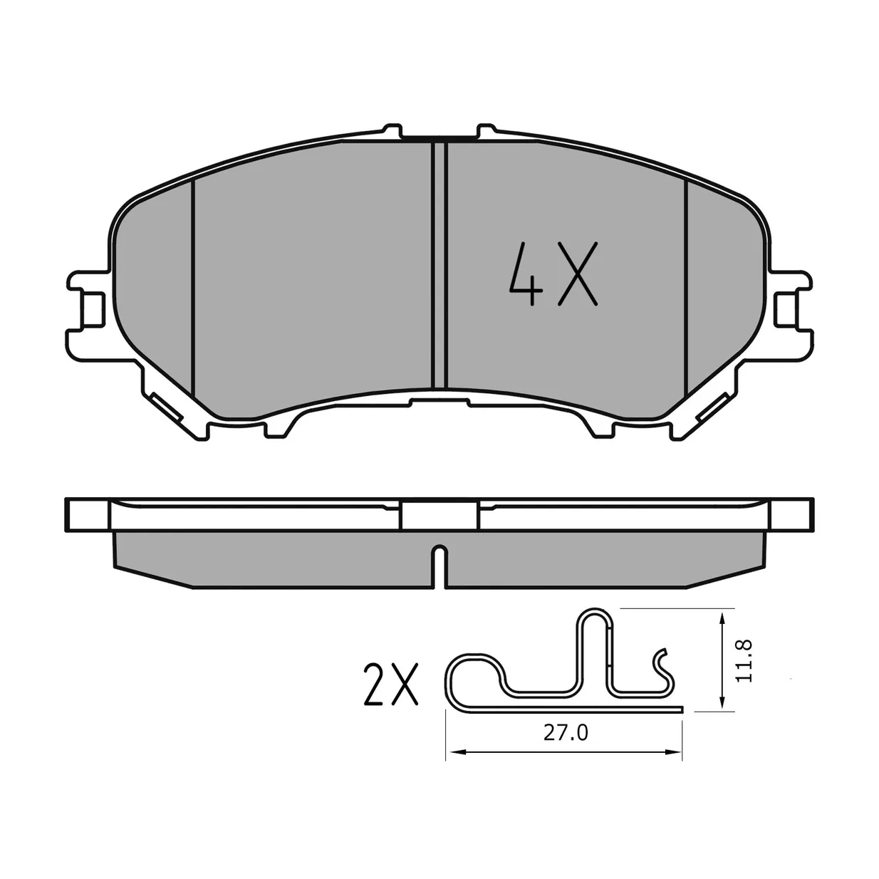Тормозные колодки дисковые NISSAN X-TRAIL(T32)/QASHQAI 13- перед. компл. 0252206518