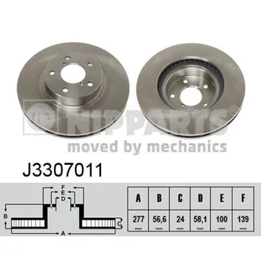 Диск тормозной передний NIPPARTS J3307011