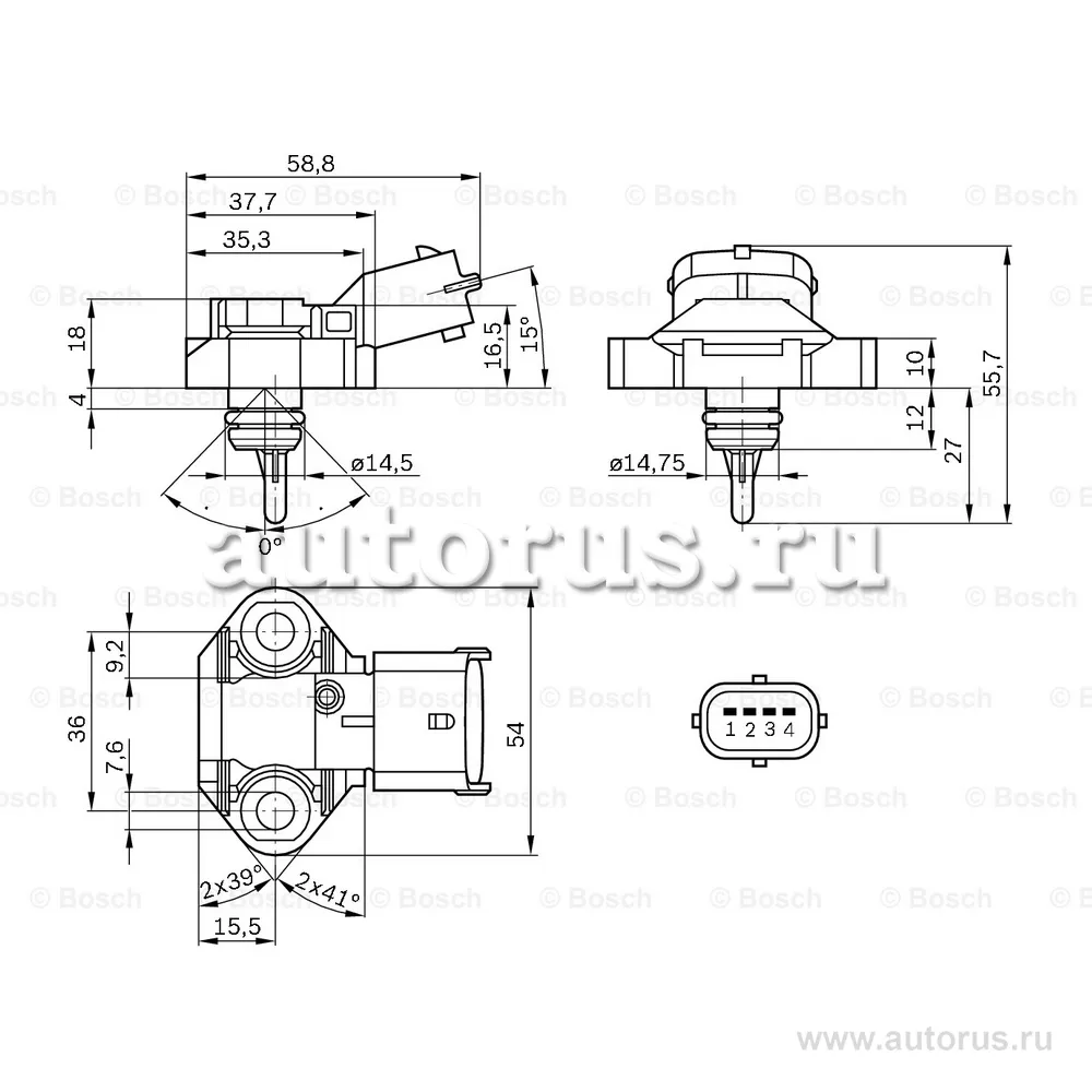 Датчик давления OPEL VECTRA C 06- BOSCH 0 261 230 112