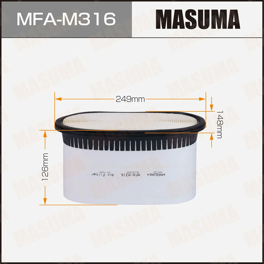 Фильтр воздушный Mitsubishi Fuso Canter 3.0 10 MASUMA MFA-M316