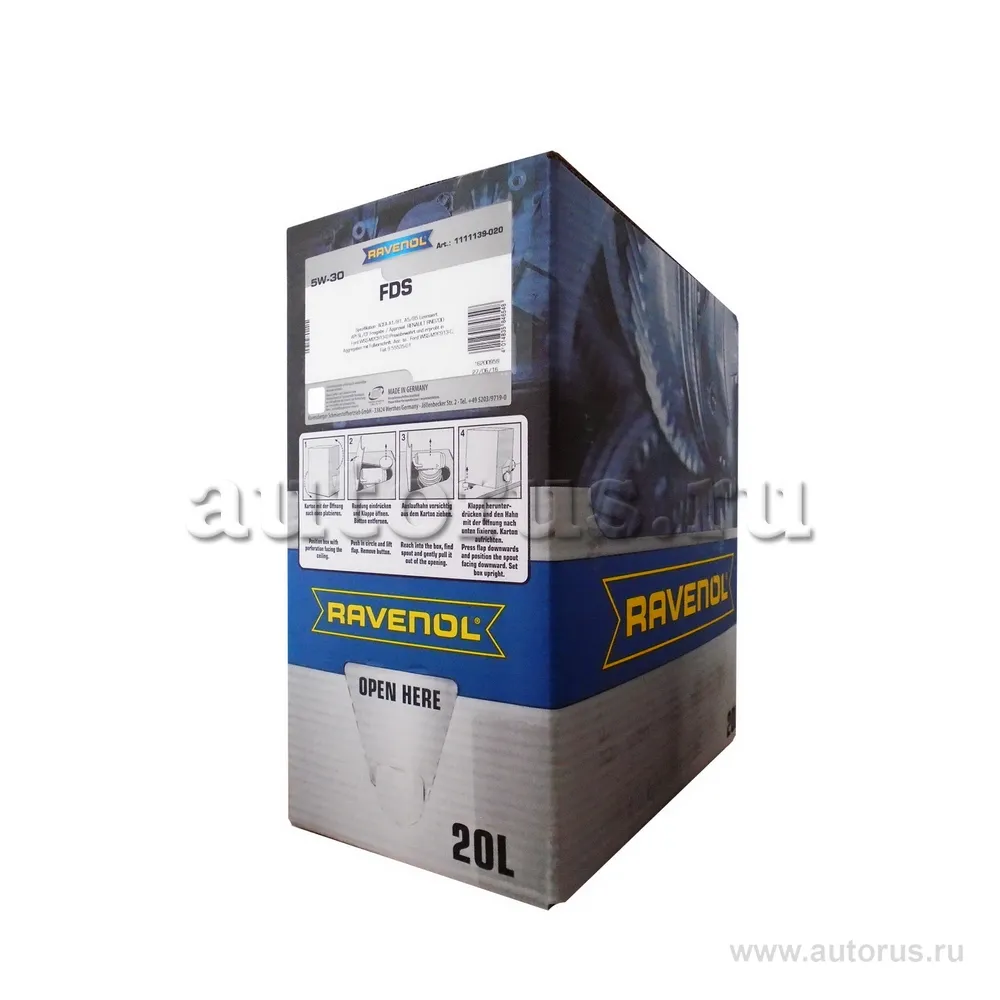 Моторное масло RAVENOL FDS SAE 5W-30 (20л) ecobox 1111139-B20 (4014835797925)