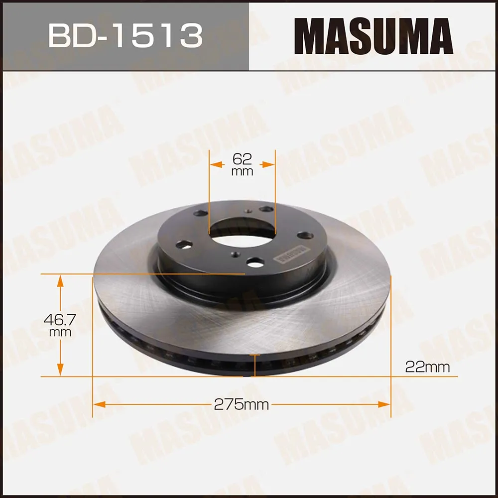 Диск тормозной передний для TOYOTA AURIS MASUMA BD-1513